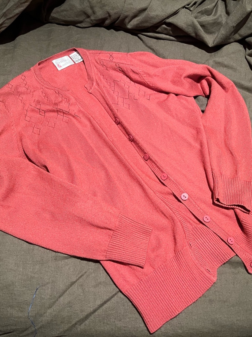 SMITH Coral Pink Button-Front Cardigan